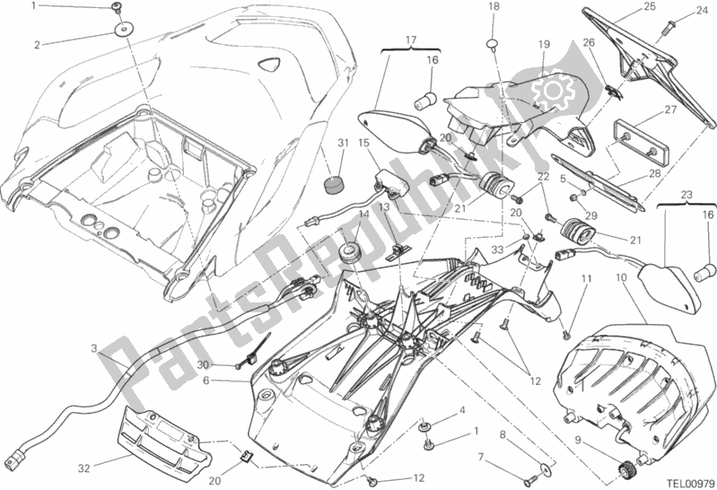 Toutes les pièces pour le 27a - Support De Plaque du Ducati Multistrada 1200 ABS Thailand 2018